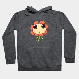 Cute beautiful surprised flower character Hoodie